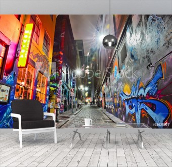 Picture of View of colorful graffiti artwork at Hosier Lane in Melbourne